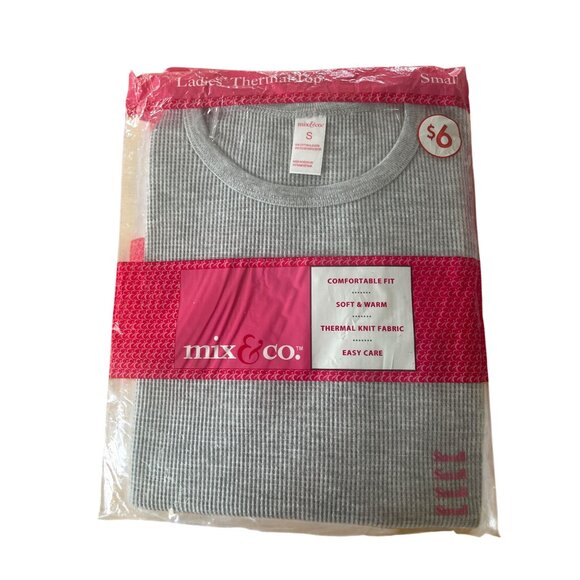mix & co. Women's Gray Thermal Knit Shirt Size Small (New) - Picture 1 of 2